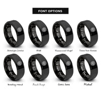 font options for inside engraving on black crocodile eye rings