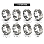 font options for inside engraving on grey crocodile eye rings