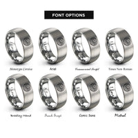 font options for inside engraving on grey crocodile eye rings
