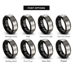 font options for inside engraving on black & grey cross rings