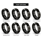 font options for inside engraving on black & gray cross rings