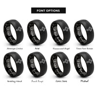 font options for inside engraving on black cross rings