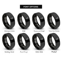 font options for inside engraving on black cross rings