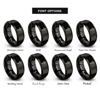 font options for inside engraving on black cross rings