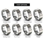 font options for inside engraving on gray cross country skier rings
