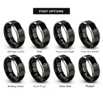 font options for inside engraving on black & grey cross fleury rings