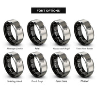 font options for inside engraving on black & gray cross fleury rings