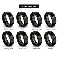 font options for inside engraving on black cross fleury rings