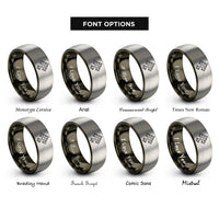 font options for inside engraving on gunmetal & gray cross fleury rings