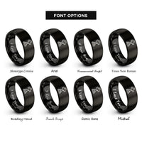 font options for inside engraving on black cross grave marker rings