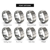 font options for inside engraving on silver cross rings