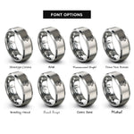 font options for inside engraving on silver cross rings