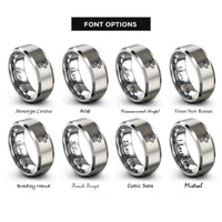 font options for inside engraving on silver cross rings