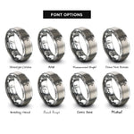 font options for inside engraving on silver cross rings