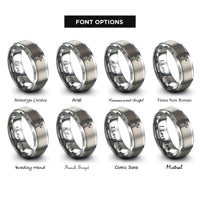 font options for inside engraving on silver cross rings