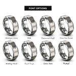font options for inside engraving on gray cross rings
