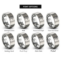 font options for inside engraving on gray cross rings