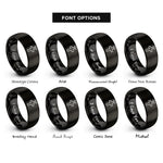 font options for inside engraving on black cross halo rings