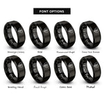 font options for inside engraving on black cross heart rings