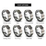 font options for inside engraving on silver cross heart rings