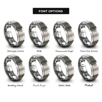 font options for inside engraving on silver cross heart rings