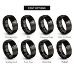 font options for inside engraving on black cross helmet shield rings