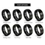 font options for inside engraving on black cross holly rings
