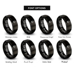 font options for inside engraving on black cross holly rings