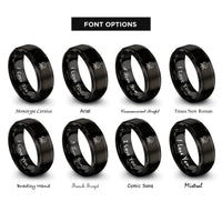 font options for inside engraving on black cross holly rings