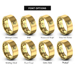 font options for inside engraving on gold cross holly rings