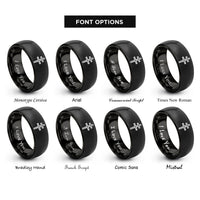 font options for inside engraving on black cross of lorraine rings