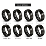 font options for inside engraving on black cross of lorraine rings