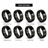 font options for inside engraving on black cross of lorraine rings