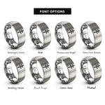 font options for inside engraving on grey cross of lorraine rings