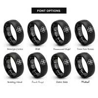 font options for inside engraving on black cross paw rings