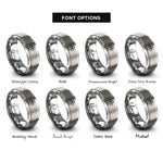font options for inside engraving on gray cross paw rings