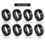 font options for inside engraving on black cross potent rings