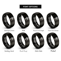 font options for inside engraving on black cross potent rings