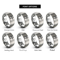font options for inside engraving on grey cross potent rings