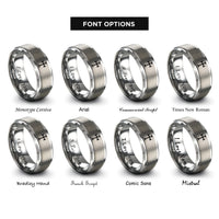 font options for inside engraving on gray cross potent rings