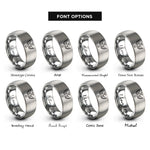 font options for inside engraving on silver cross wings halo rings