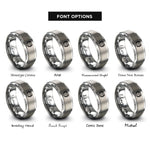 font options for inside engraving on gray cross wreath rings