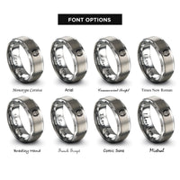 font options for inside engraving on gray cross wreath rings