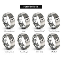 font options for inside engraving on silver crossbow bolt rings