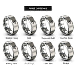 font options for inside engraving on silver crossbow bolt rings