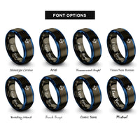 font options for inside engraving on gunmetal & blue crossbow bolt rings
