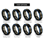 font options for inside engraving on gunmetal & blue crossed anchors rings