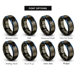 font options for inside engraving on gunmetal & blue crossed anchors rings