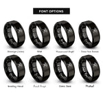 font options for inside engraving on black crossed axes rings