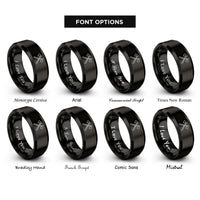 font options for inside engraving on black crossed axes rings
